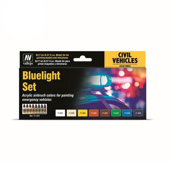 Vallejo Model Air Set:Bluelight Set (8) 71.154 - 1