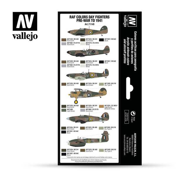 Vallejo Model Air Set:Day Fighters Pre-War To 1941 71.149
