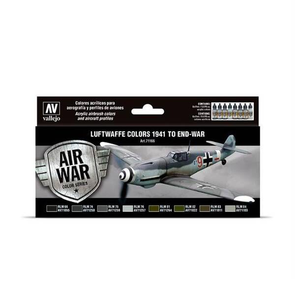 Vallejo Model Air Set:Luftwaffe Colors 1941 To End-War 71.166