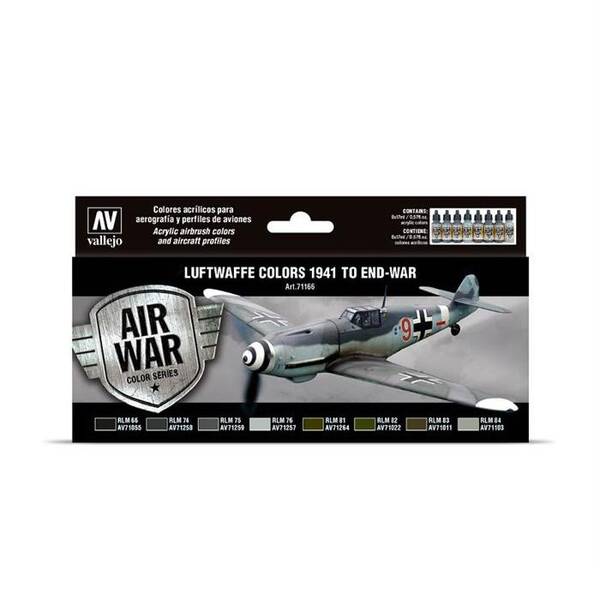 Vallejo Model Air Set:Luftwaffe Colors 1941 To End-War 71.166 - 1