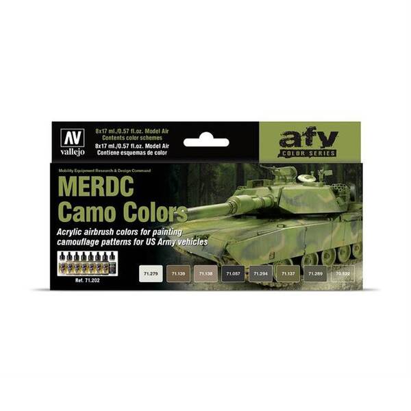 Vallejo Model Air Set:Merdc Camo Colors(8) 71.202 - 1