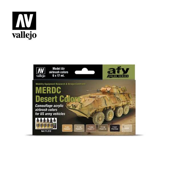 Vallejo Model Air Set:Merdc Desert Colors (6) 71.212