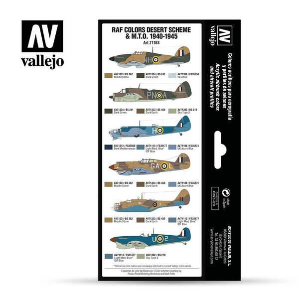 Vallejo Model Air Set:Raf Colors Desert Scheme&M.T.O. 1940-1945 71.163