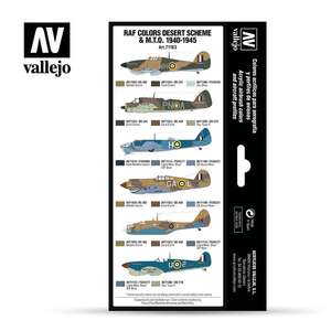 Vallejo Model Air Set:Raf Colors Desert Scheme&M.T.O. 1940-1945 71.163 - 2