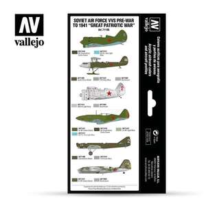 Vallejo Model Air Set:Soviet Air Force VVS Pre War To 1941 Great Patrionic War 71.196 - Thumbnail