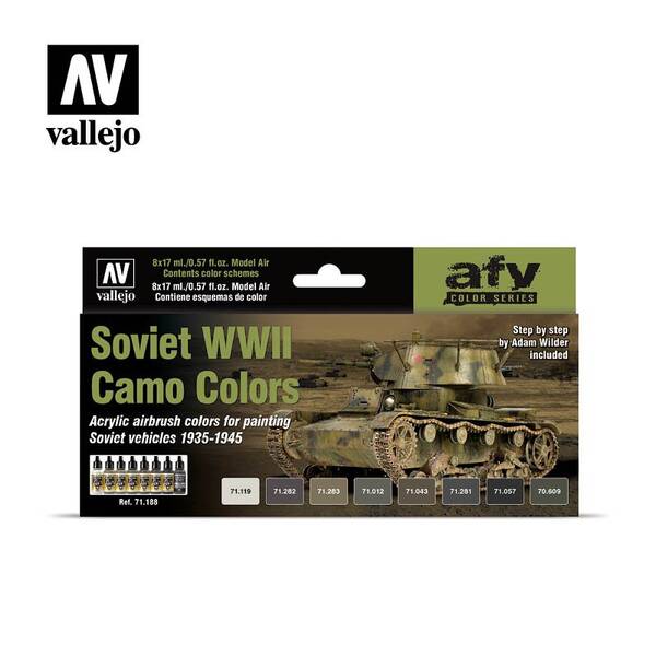 Vallejo Model Air Set: Soviet WWII Camo Colors (8) 71.188 - 1