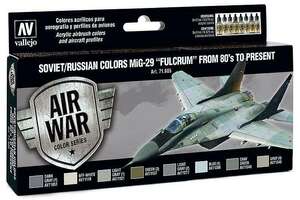 Vallejo Model Air Set:Soviet/Russian Colors MIG-29 Fulcrum From 80's To Present (8) - Vallejo