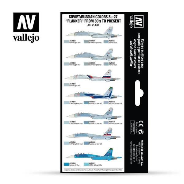 Vallejo Model Air Set:Soviet/Russian AF Sukhoi Su-27 Flanker 71.602 - 2