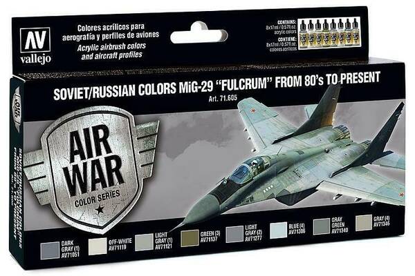 Vallejo Model Air Set:Soviet/Russian Colors MIG-29 Fulcrum From 80's To Present (8)
