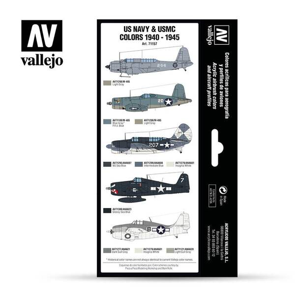 Vallejo Model Air Set:US Navy&Usmc Colors 1940-1945