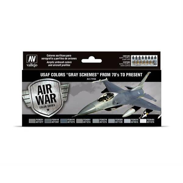 Vallejo Model Air Set:USAF Colors Gray Schemes From 70's To Present - 1
