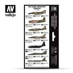 Vallejo Model Air Set:USAF Colors Vietnam War Scheme Sea (8) 71.204 - 2