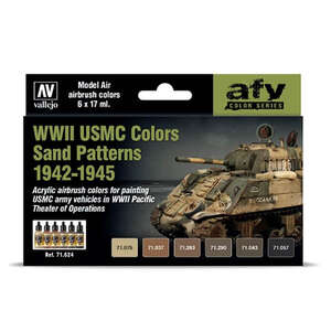 Vallejo Model Air Set: WWII USMC Colors Sand Patterns 1942-1945 (6) 71.624 - Thumbnail