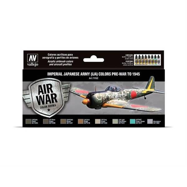 Vallejo Model Air Set:Imperial Japanese Army (IJA) Colors Pre-War To 1945 (8) 71.152 - 1