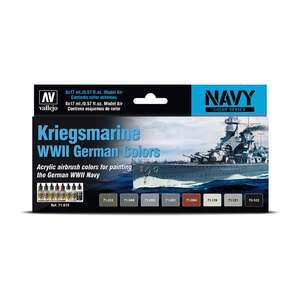 Vallejo Model Air Set:Kriegsmarine WWII German Colors (8) - Vallejo