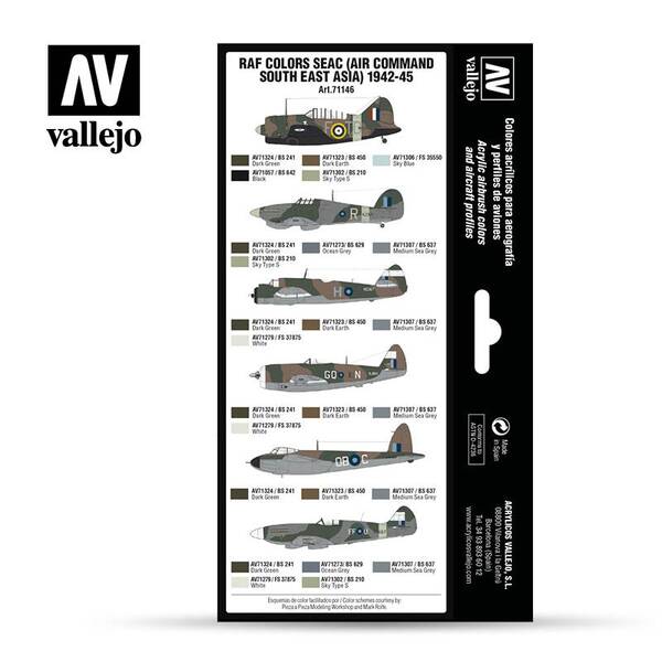 Vallejo Model Air Set:Raf Colors Seac (Air Command South East Asia)1942-45 71.146