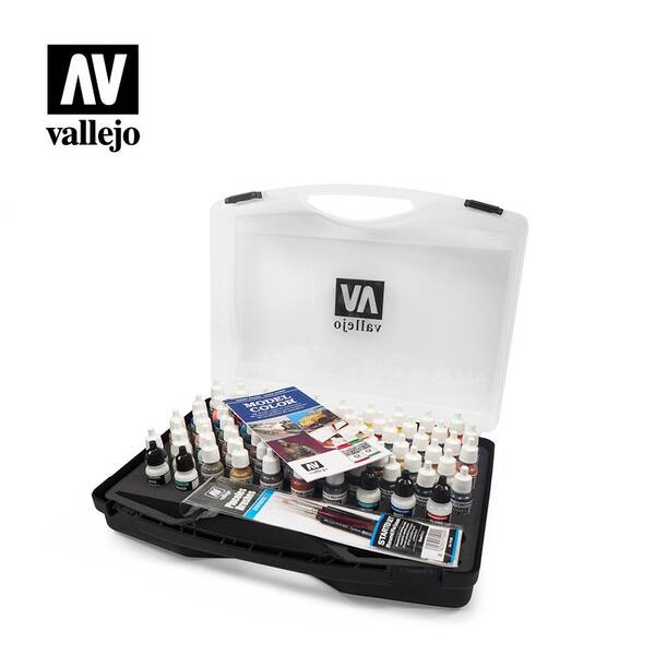 Vallejo Model Color Basic Case Set 72 Units 17Ml+3 Brushes 70.172