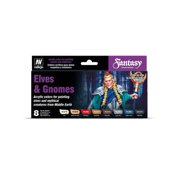 Vallejo Model Color Set Elves & Gnomes (8) 70.242 - 1