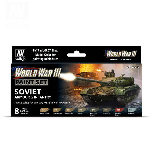 Vallejo Model Color Set: WWIII Soviet Armour & Infantry (8) 70.221