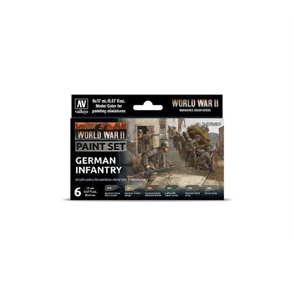 Vallejo Model Color Set WWII German Infantry (6) 70.206 - 1