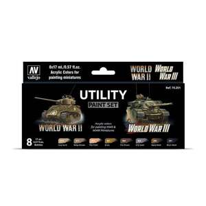 Vallejo Model Color Set WWII Utility Paint Set (8) 70.201 - 1