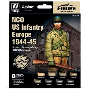 Vallejo Model Color Set: Alpine NCO US Infantry Europe 1944-45 (8) 70.244 - 1