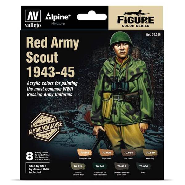 Vallejo Model Color Set: Alpine Red Army Scout 1943-45 (8) 70.248