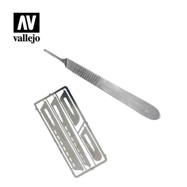 Vallejo Modelling Saw Set 4 Blades And Scalpel Handle T06001 - 1