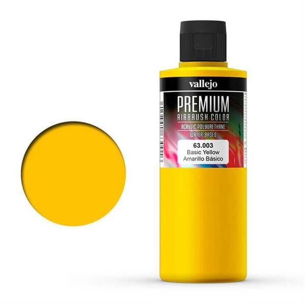 Vallejo Premium Airbrush Color 200Ml 63.003 Basic Yellow
