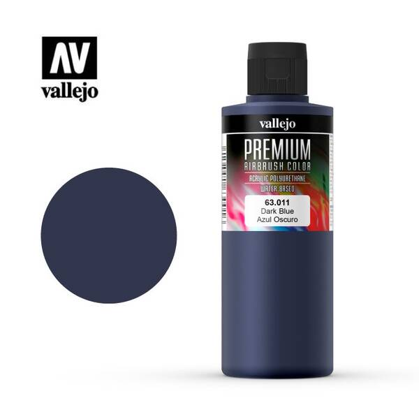 Vallejo Premium Airbrush Color 200Ml 63.011 Dark Blue - 1