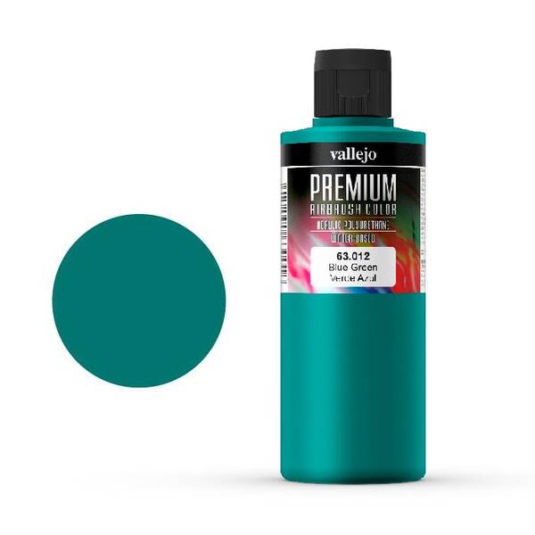 Vallejo Premium Airbrush Color 200Ml 63.012 Blue Green - 1