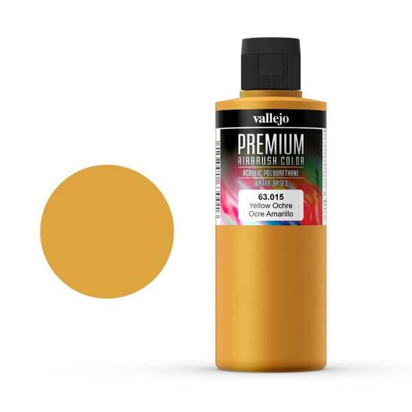 Vallejo Premium Airbrush Color 200Ml 63.015 Yellow Ochre - 1