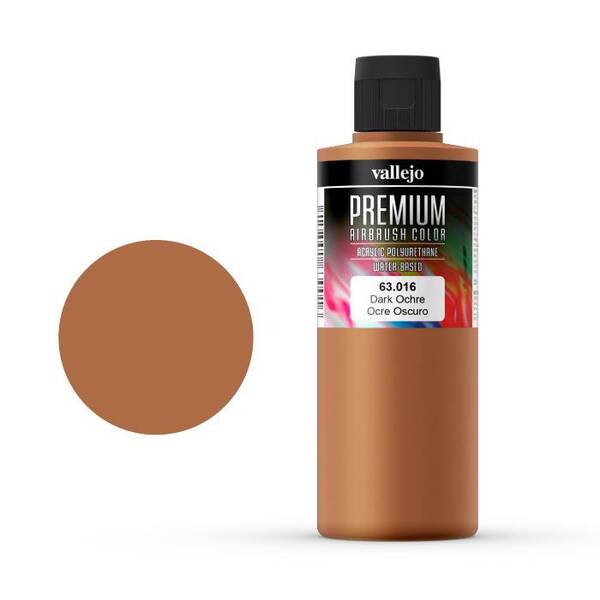 Vallejo Premium Airbrush Color 200Ml 63.016 Dark Ochre - 1