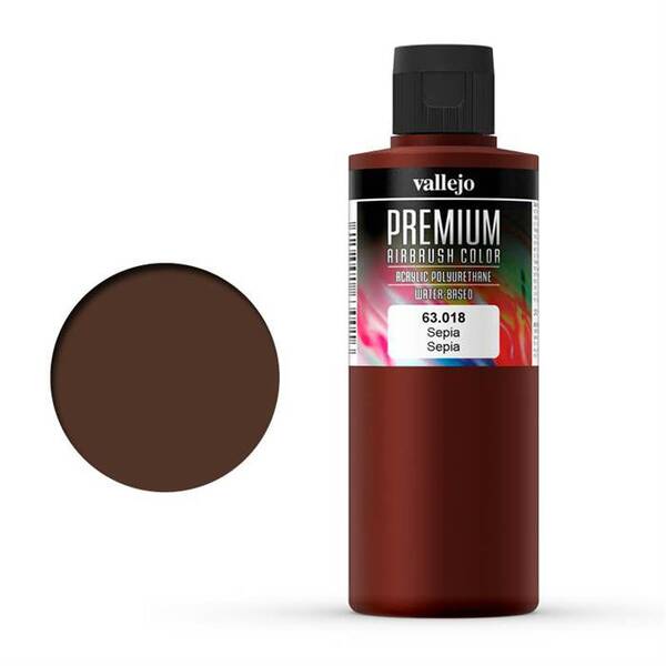 Vallejo Premium Airbrush Color 200Ml 63.018 Sepia - 1