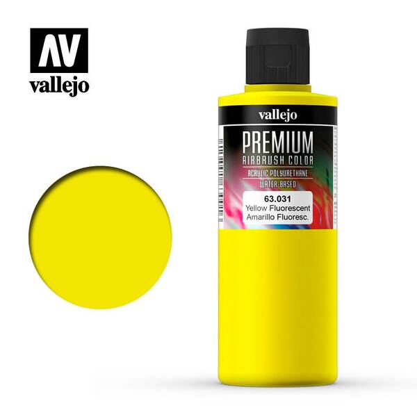 Vallejo Premium Airbrush Color 200Ml 63.031 Fluourescent Yellow - 1