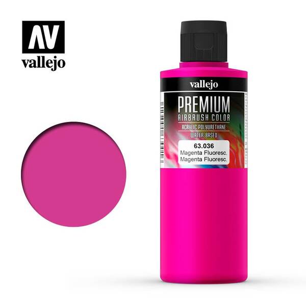 Vallejo Premium Airbrush Color 200Ml 63.036 Fluourescent Magenta - 1