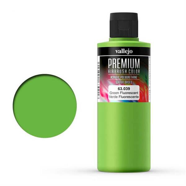 Vallejo Premium Airbrush Color 200Ml 63.039 Fluourescent Green - 1