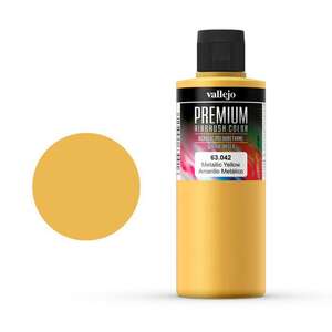 Vallejo - Vallejo Premium Airbrush Color 200Ml 63.042 Metallic Yellow