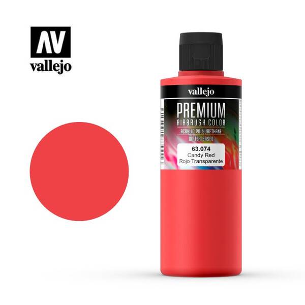 Vallejo Premium Airbrush Color 200Ml 63.074 Candy Red - 1