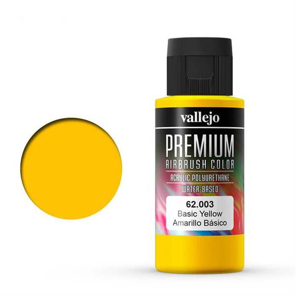 Vallejo Premium Airbrush Color 60Ml 62.003 Basic Yellow - 1