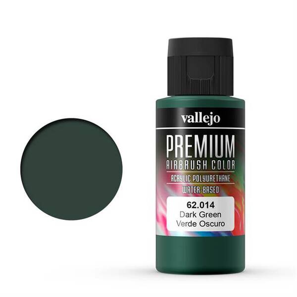 Vallejo Premium Airbrush Color 60Ml 62.014 Dark Green - 1