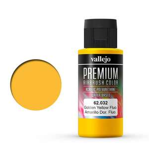 Vallejo - Vallejo Premium Airbrush Color 60Ml 62.032 Fuorescent Golden Yellow