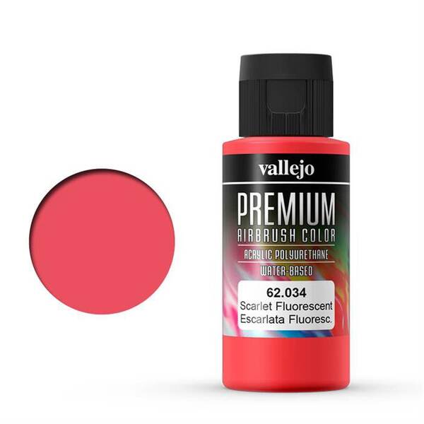 Vallejo Premium Airbrush Color 60Ml 62.034 Fluorescent Scarlet