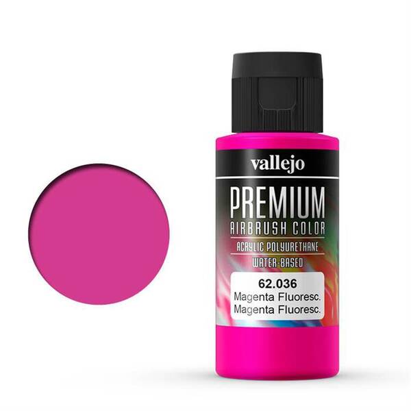 Vallejo Premium Airbrush Color 60Ml 62.036 Fluorescent Magenta - 1