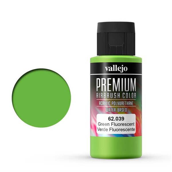 Vallejo Premium Airbrush Color 60Ml 62.039 Fluorescent Green - 1