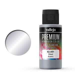 Vallejo - Vallejo Premium Airbrush Color 60Ml 62.051 Steel