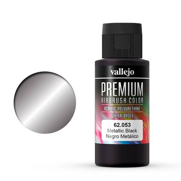Vallejo Premium Airbrush Color 60Ml 62.053 Metallic Black - 1