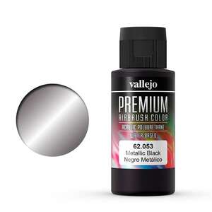 Vallejo - Vallejo Premium Airbrush Color 60Ml 62.053 Metallic Black