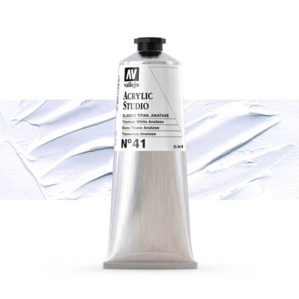 Vallejo Studio Akrilik Boya 125Ml Seri 1 41 Titanium White Anatase