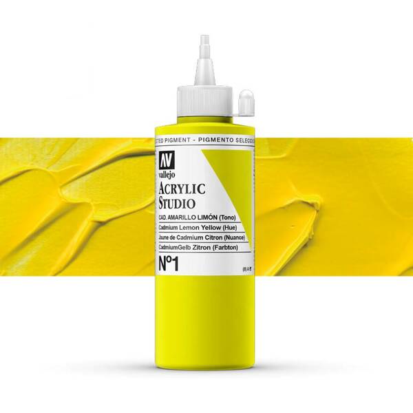 Vallejo Studio Akrilik Boya 200Ml Seri 1 1 Cadmium Lemon Yellow Hue